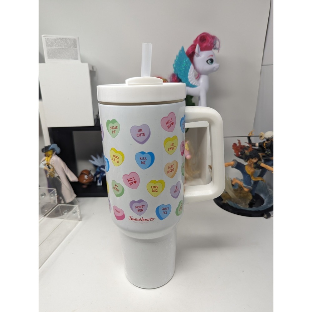 New White Conversation‎ Heart Sweethearts Tumbler Insulated Stainless Steel 40oz